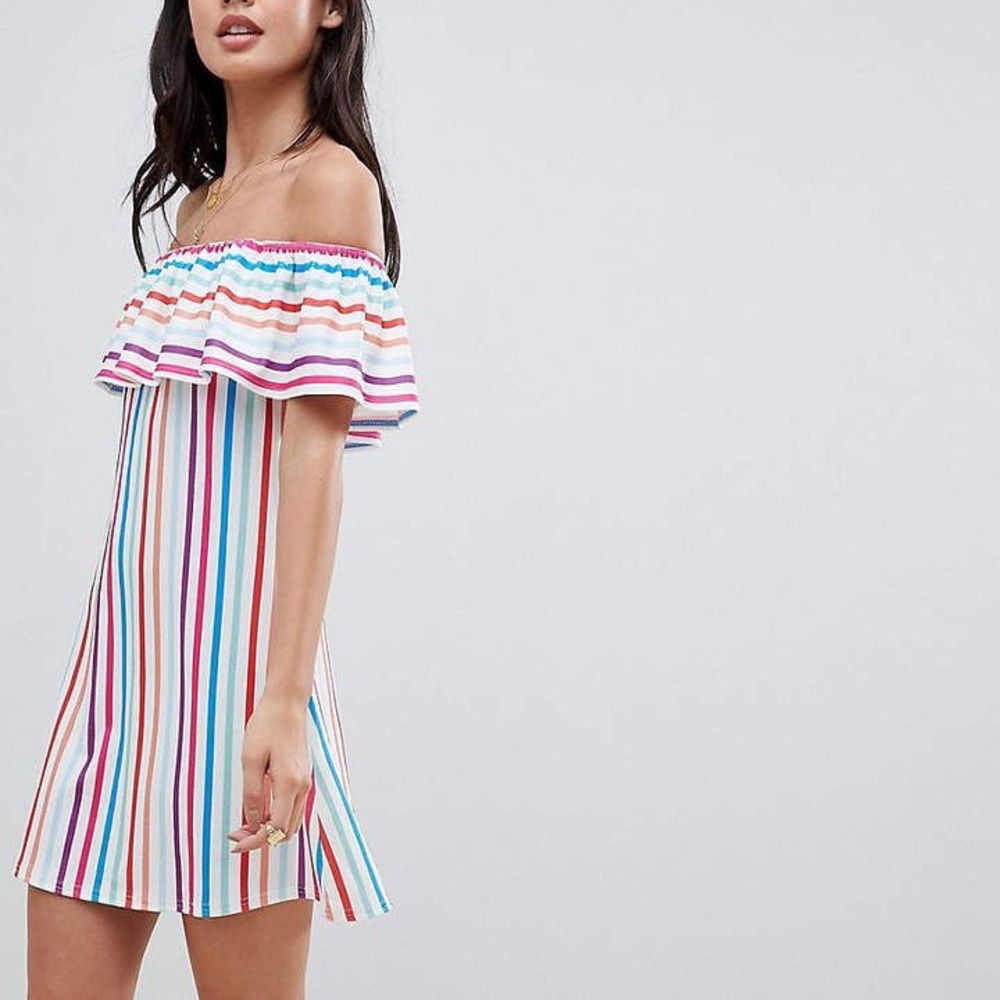 Boohoo rainbow dress